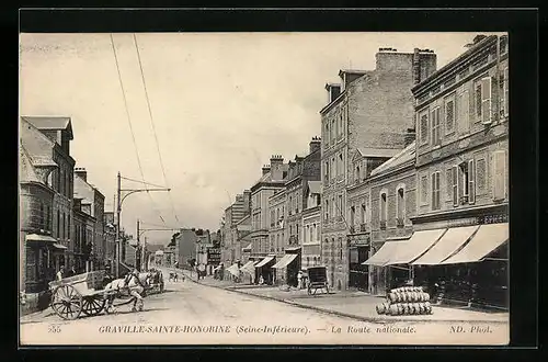 AK Graville-Sainte-Honorine, la Route nationale