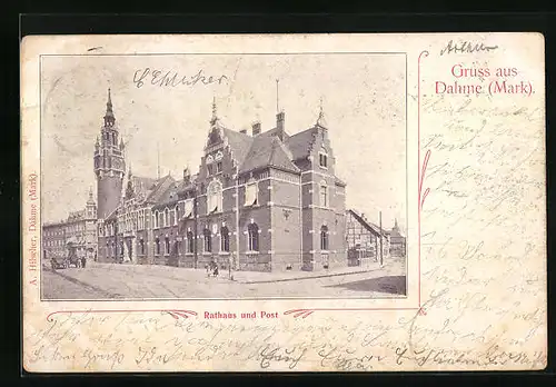 AK Dahme /Mark, Rathaus und Post