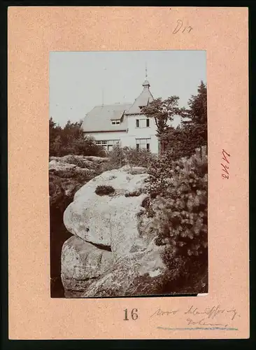 Fotografie Brück & Sohn Meissen, Ansicht Oybin, Blick auf das Gasthaus Töpferbaude