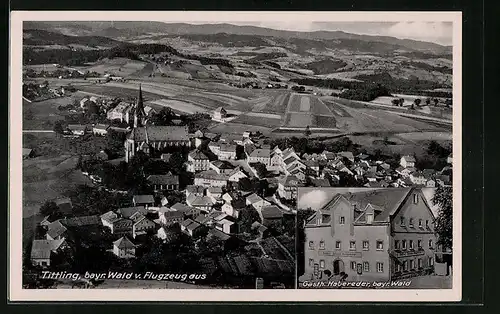 AK Tittling /Bayr. Wald, Fliegeraufnahme des Ortes