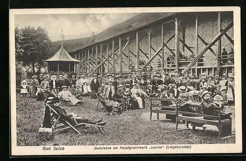 AK Bad Sulza, Badeleben am Hauptgradirwerk Louise - Liegekurplatz