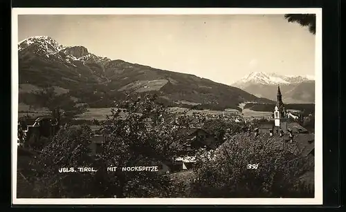 AK Igls, Teilansicht mit Kirche und Nockspitze