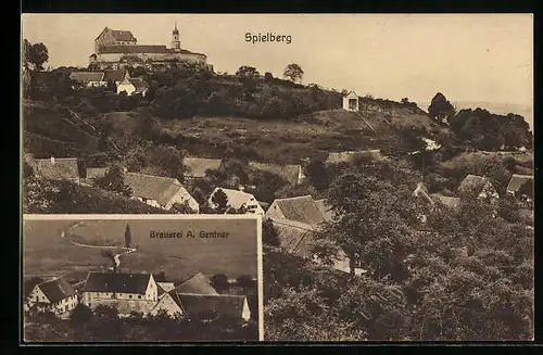 AK Spielberg, Brauerei A. Gentner, Teilansicht