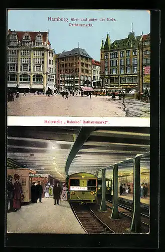 AK Hamburg, U-Bahn-Haltestelle Bahnhof Rathausmarkt