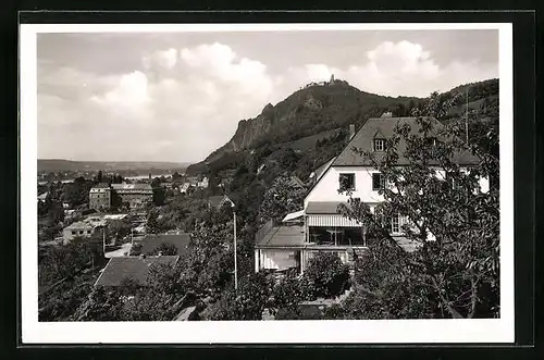 AK Rhöndorf am Rhein, Adenauer Haus mit Blick zum Drachenfels