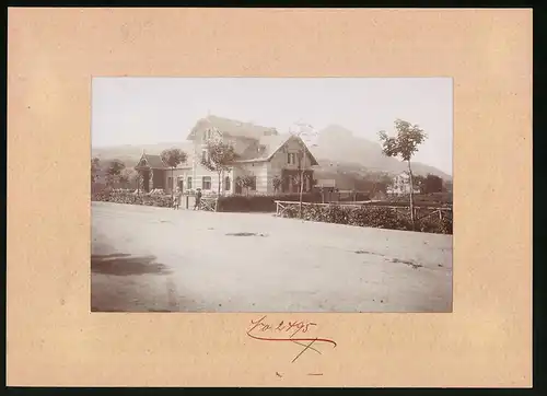 Fotografie Brück & Sohn Meissen, Ansicht Bilin, Restaurant am Sauerbrunn mit Blick zum Borschen