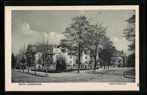 AK Berlin-Lichterfelde, Kreuzung an der Pestalozzistrasse