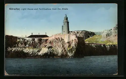 AK Gibraltar, Light House and Fortiflications from the Straits, Leuchtturm