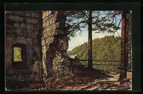 Künstler-AK Photochromie Nr. 3533: Oybin, Ruinenteil