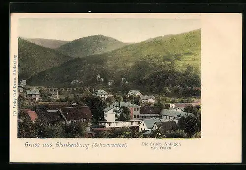 AK Blankenburg /Schwarzatal, Die neuen Anlagen von Osten