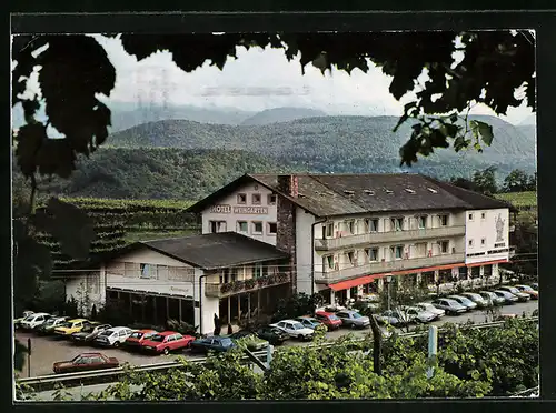 AK Kaltern a. der. Weinstrasse, Hotel Weingarten, Parkplatz und Restaurant