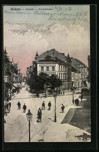 AK Bochum, Gabelung Friedrich- und Bahnhofstrasse