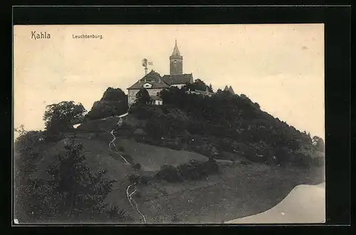 AK Kahla, Leuchtenburg aus der Ferne