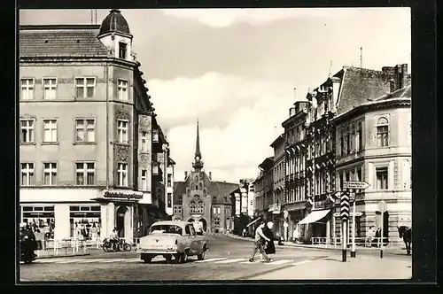 AK Nauen, Partie an der Berliner Strasse