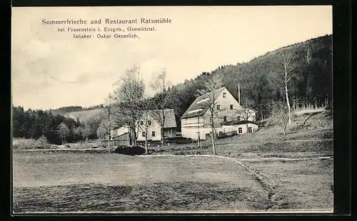 AK Frauenstein /Erzgeb., Restaurant Ratsmühle im Gimmlitztal