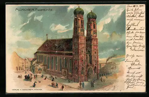 Lithographie München, Frauenkirche