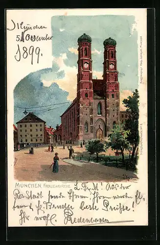 Lithographie München, Frauenkirche