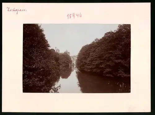 Fotografie Brück & Sohn Meissen, Ansicht Zschopau, Blick auf den Fluss zum Schloss