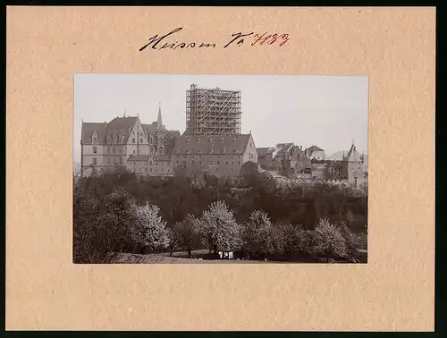 Fotografie Brück & Sohn Meissen, Ansicht Meissen i. Sa., Dom im Baugerüst