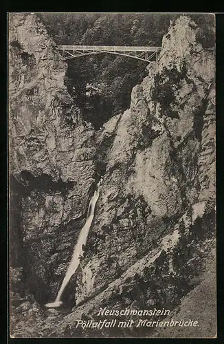 AK Pöllatfall mit Marienbrücke in Neuschwanstein