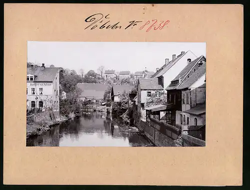 Fotografie Brück & Sohn Meissen, Ansicht Döbeln, Partie an der Mulde, Hufschmied Otto Kloppe