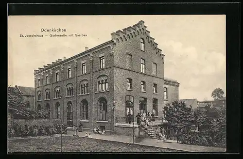 AK Odenkirchen, St. Josephshaus, Gartenseite mit Saalbau