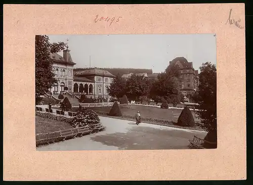 Fotografie Brück & Sohn Meissen, Ansicht Bad Elster, Blick auf das Kurhaus und Wettiner Hof