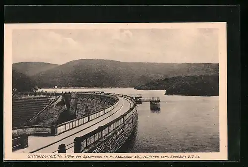 AK Gemünd i. Eifel, Urfttalsperre mit Sperrmauer