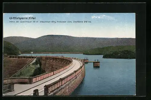 AK Gemünd i. Eifel, Urfttalsperre mit Blick auf den See