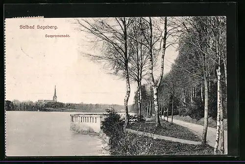 AK Bad Segeberg, Seepromenade mit Kirche