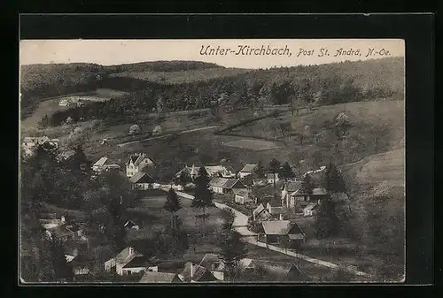 AK Unter-Kirchbach, Strassenpartie aus der Vogelschau