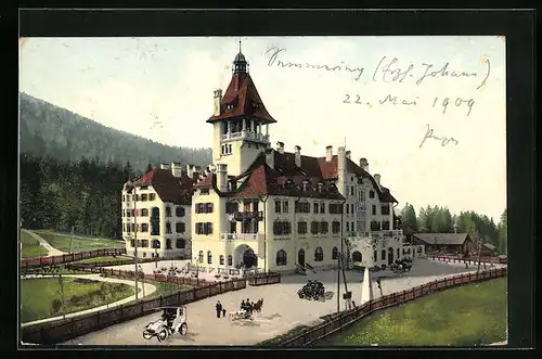 AK Semmering, Partie am Hotel Erzherzog Johann