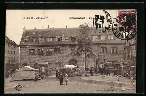 AK Besancon, Place du 4. Septembre, En Franche-Comte