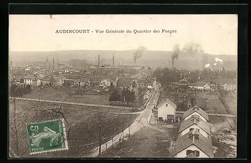 AK Audincourt, Vue Generale du Quartier des Forges