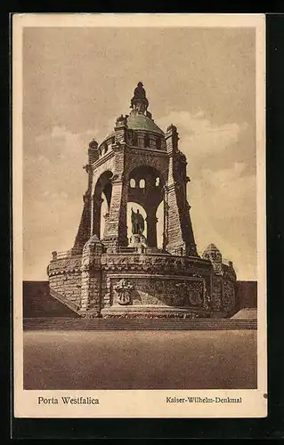 AK Porta Westfalica, am Kaiser Wilhelm-Denkmal