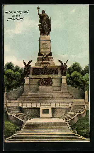 AK National-Denkmal auf dem Niederwald, Vorderansicht