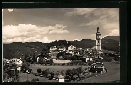 AK Kastelruth, Panorama mit Kirche