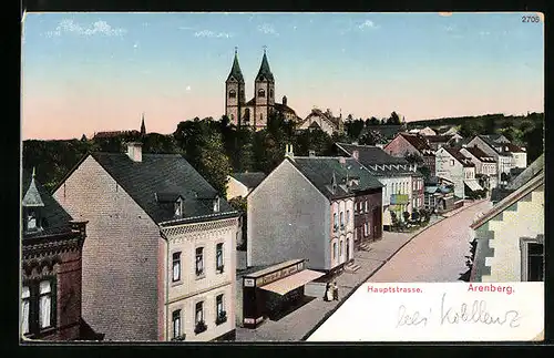 AK Arenberg, Hauptstrasse mit Blick auf die Kirche