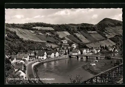 AK Obernhof / Lahn, Totale mit Goethepunkt