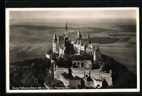 AK Bisingen, Burg Hohenzollern vom Flugzeug aus