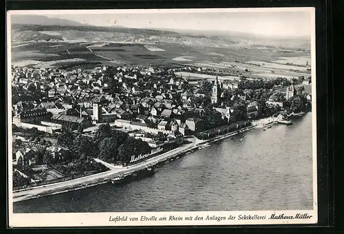 AK Eltville /Rhein, Fliegeraufnahme mit den Anlagen der Sektkellerei Matheus Müller