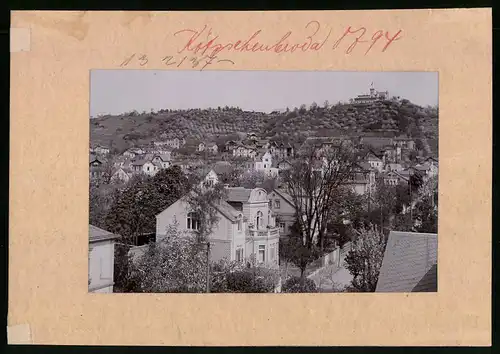 Fotografie Brück & Sohn Meissen, Ansicht Niederlössnitz, Blick über die Villen im Ort zum Restaurant Friedensburg