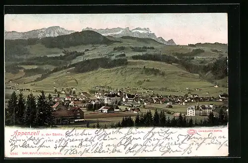 AK Appenzell, Panorama mit Säntis