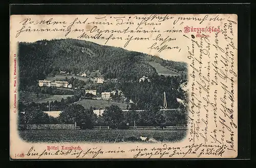 AK Mürzzuschlag, Panorama mit Hotel Lambach