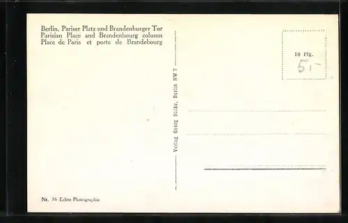 AK Berlin, Pariser Platz und Blick auf das Brandenburger Tor