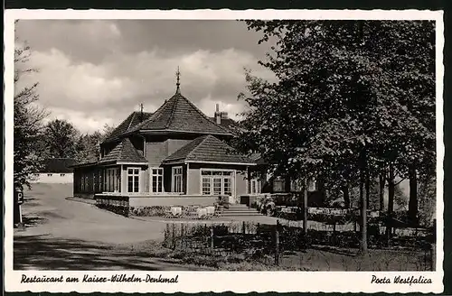 AK Porta Westfalica, Restaurant am Kaiser Wilhelm Denkmal