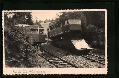 AK Bergbahn im Thüringer Wald, Steigung 1 : 4