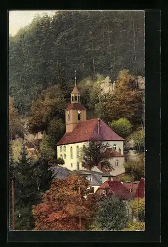 Künstler-AK Photochromie Nr. 3539: Oybin, Kirche