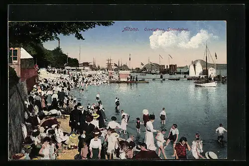 AK Hamburg-Altona, Oevelgönne Strandleben