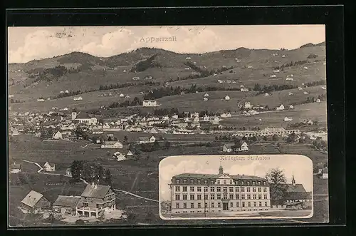 AK Appenzell, Panorama der Stadt und Kollegium St. Anton